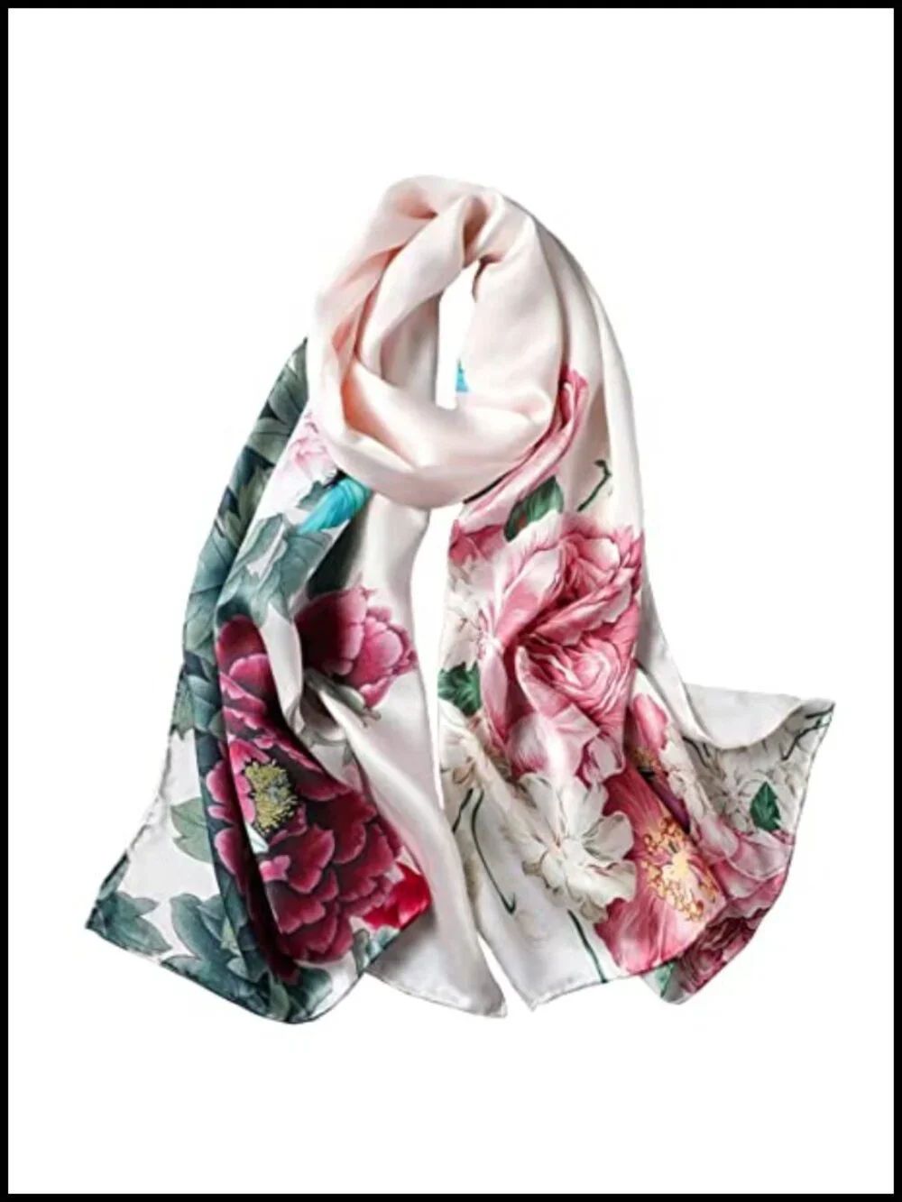 100% Silk Long Oblong Scarf Women Shawl Wrap Versatile Gift